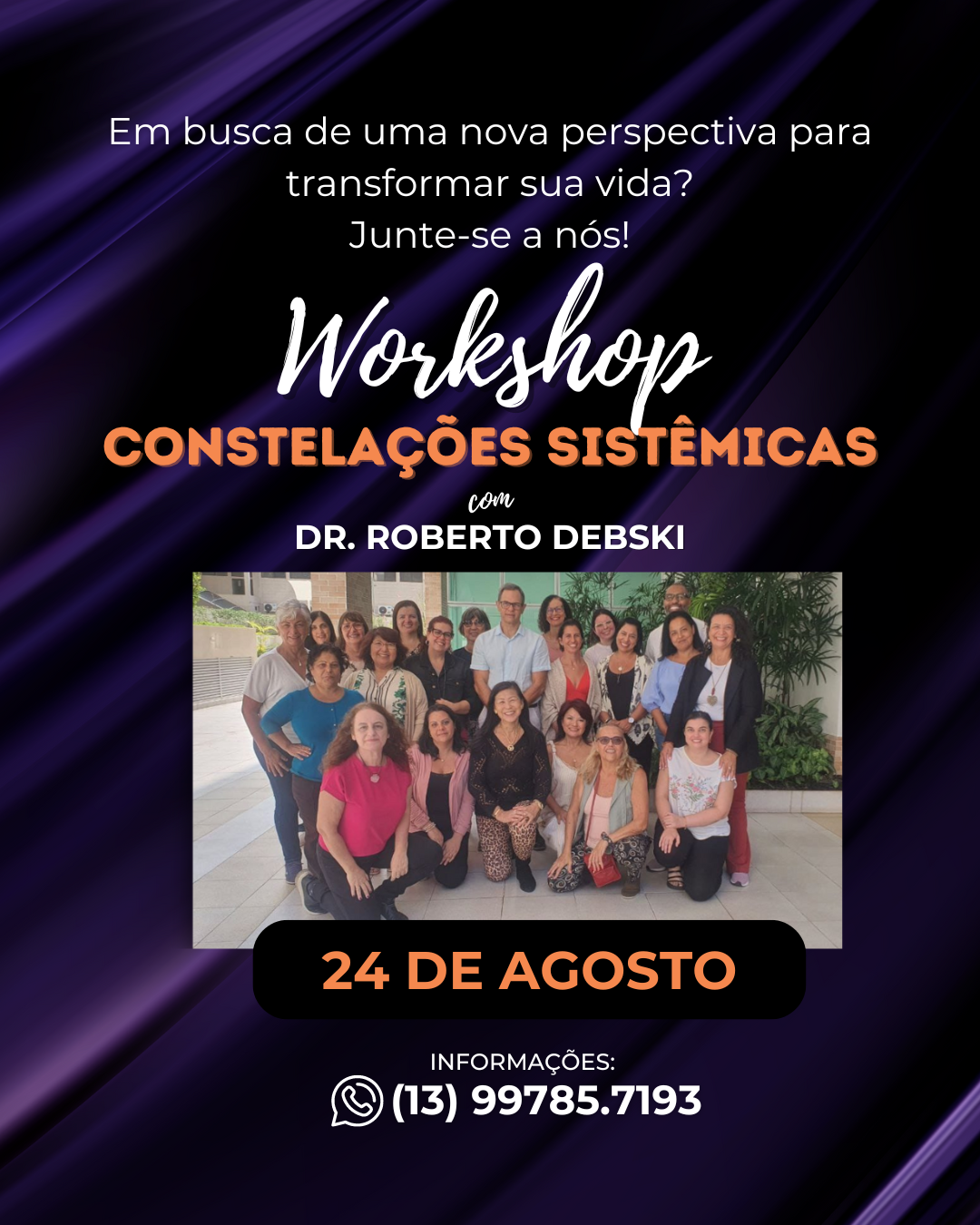 Workshop – Constelação Familiar Sistêmica presencial | Em Santos | 24 de agosto